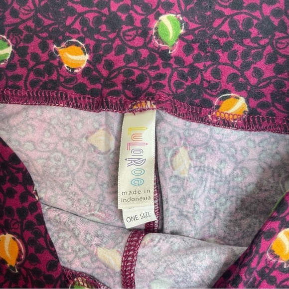 LuLaRoe Leggings OS One Size Set of 3 Yellow Abstract Pink Aztec Purple Vine - Picture 3 of 7